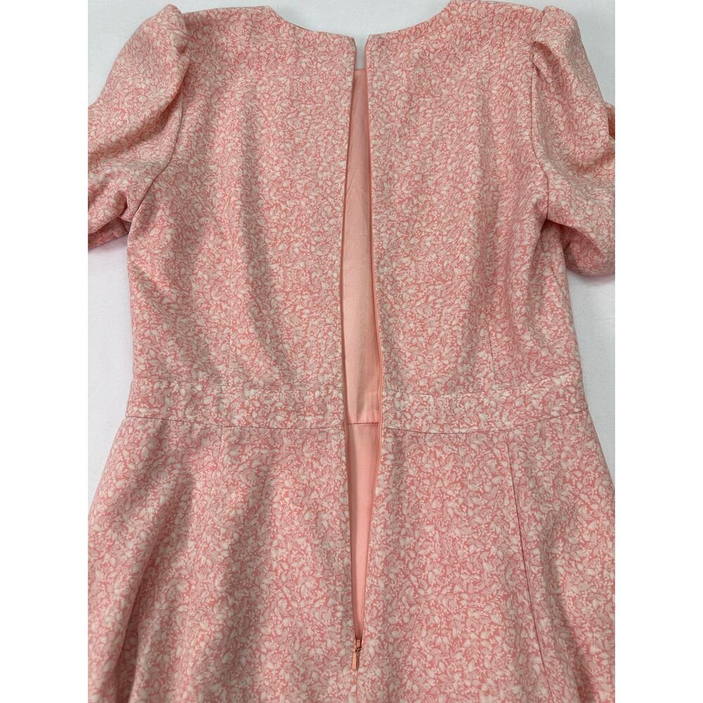 Rachel Parcell Pink Ditsy Floral Puff Sleeve Midi Dress Vintage Style Size M - Picture 7 of 12